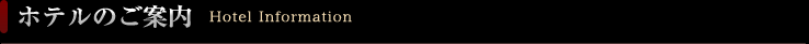 ホテルのご案内 Hotel Information